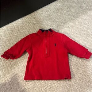Ralph Lauren Kids Red Quarter-Zip Sweater